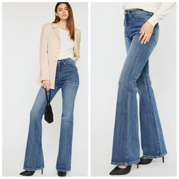 KanCan Denim - NWT KanCan Luke High Rise Flare Jeans Women's 31" Distressed Faded Stretch NEW!